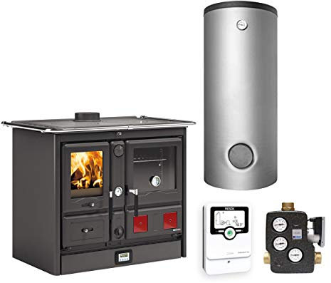 La Nordica KS1508 Termorosa XXL Schwarz DSA Wasserführender Küchenofen Komplett-Set Kombispeicher THKE 825 + 1 SWT