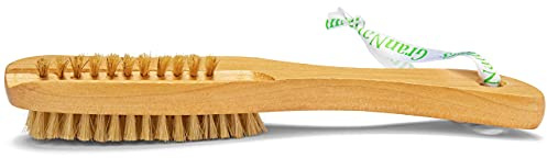 GranNaturals Wooden Nail Brush - Nail Cleaner Tool for Fingernail, Toenail - Dry Clean Scrubber with Thick Bristles and Wood Handle - Manicure and Pedicure Supplies for Gardeners, Mechanics, Salon
