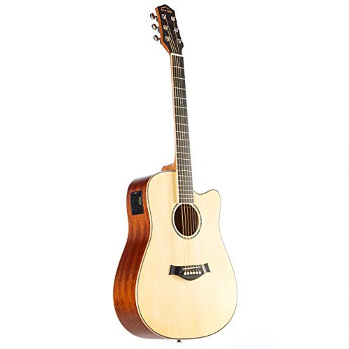 Red Hill DCE-48-S Westerngitarre, Dreadnought Bauform, Massive Fichtendecke, Mahagoni Boden und Zargen, 20 Bünde, JM-6T Tonabnehmersystem, Integriertes Stimmgerät, Mattes Finish