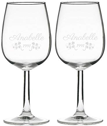 Copa de vino, personalizada, grabada - clásico - 2 vasos (2)