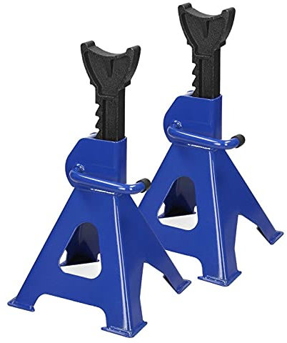 2Pcs Ratcheting Axle Stand, 3 Ton Adjustable Heavy Duty Axle Jack Stands Car Caravan Van Vehicle Stand Lifting Tool