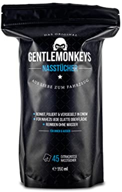 GENTLEMONKEYS Auto Nasstücher Refill - 45 Tücher - Für Auto Innen & Außen
