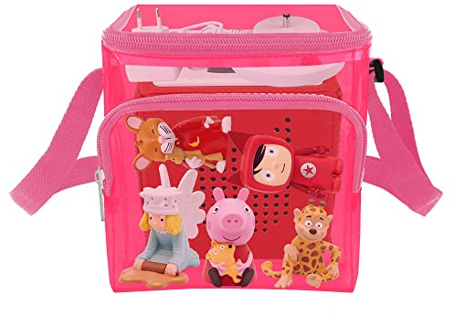 Clear Bag for Toniebox, Characters and Accessories, Pink | Portable, Transpartent for Organize and Display, Compatible with Yoto Player and Cards