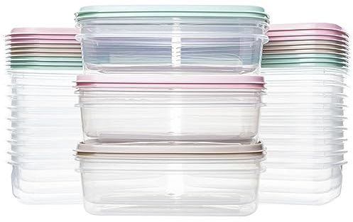 QILZO Vorratsbehälter 400ml Frischhaltedosen 24-Set Aufbewahrungsbox küche | BPA-frei | Geeignet für Mikrowellem, Spülmaschine, Gefrierschrank | Mit Deckel | Wiederverwendbarer Behälter | Transparent