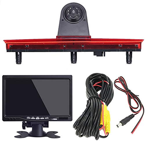 Dynavsal HD Bremsleuchte Rückfahrkamera Set mit 7 Zoll LCD Monitor,wasserdichte Nachtsicht Auto Rückfahrkamera Ersatz für VW T5 Bus Transporter Multivan Caravelle Bussiness 2003-2015 Bj