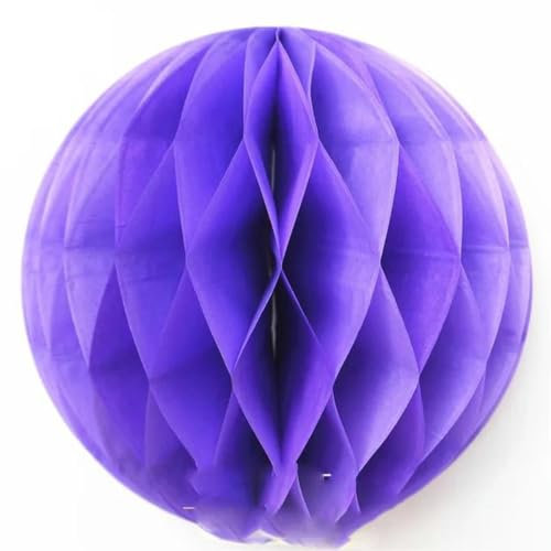 24 Farben Bunte Party Papier Große Laterne Seidenstoff Pompons Blume Wabenball Kinder Geburtstag Hochzeit Dekorationen-hellviolett-2 Zoll