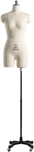 AviiSo Weiblich Schaufensterpuppe Verstellbare Schaufensterpuppe zum Nähen, Erwachsene Frauen kleiden Körpertorso mit Ständer und Rädern (Color : White, Size : XXXL-92)