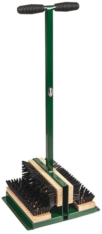BMS Extra-large Boot Scraper – fixable to floor- with handle- Outdoor Shoe Cleaner with Brush – Removes All Dirt, Snow, Mud and Sand – Extra-Wide Boot Brush- replacement brushes available