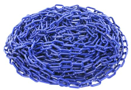 szkoo 61m Absperrkette Kettensperre, Blau Absperrkette Kunststoff Absperrketten für Warnsicherheit, Menschensteuerung, Verkehr, Warteschlange Linie
