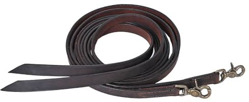 HILASON Western Genuine Leather Horse Split Reins Dark Brown 3/4 Inch x 7 Ft.| Riding-Reins | Reining-Reins Heavy-Duty-Rein