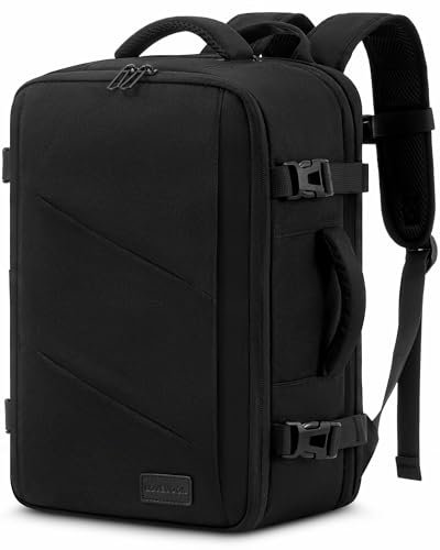 LOVEVOOK Ryanair Handgepäck 40x20x25, Rucksack Handgepäck Flugzeug Reiserucksack Herren Damen, 14 Zoll Laptop Travel Backpack 20L Cabin Bag Carry On Luggage Weekender Tasche für Reise, Schwarz