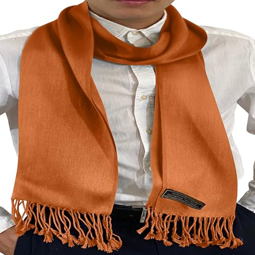 CJ Apparel Herren-Schal, nepalesisch, einfarbig, modisch, für Gesicht / Hals, handgefertigt in Nepal, burnt orange, Einheitsgröße
