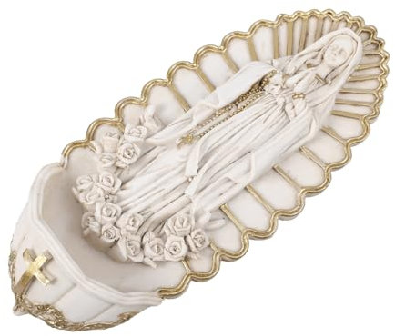 HOLIDYOYO Acquasantiera Da Parete in Resina Santa Decorazione Appesa Per Ingresso Casa e Chiesa Fontana Acqua Sacra Versatile e Resistente Ornamento Religioso Guadalupano Per Atmosfera Accog