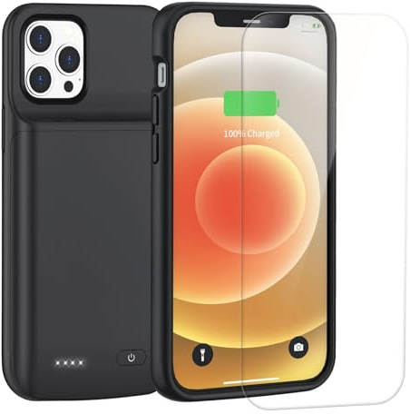 MIGAFEI Akkuhülle für iPhone 12/12Pro, 7000 mAh, tragbare Backup, schützende Ladehülle, wiederaufladbar, erweiterter Akku, Ladehülle für iPhone 12/12 Pro