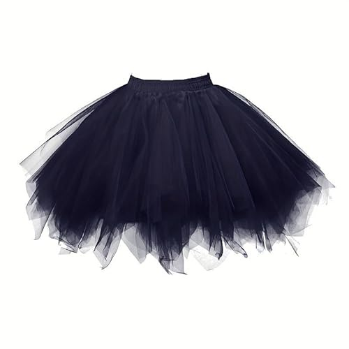 Boolavard Gonna in Tulle con tutù da Donna, Stile Carnevale, Stile Anni '50, Sottoveste Corta, Multicolore (IT, Testo, XXL, 3XL, Regular, Regular, Nero)