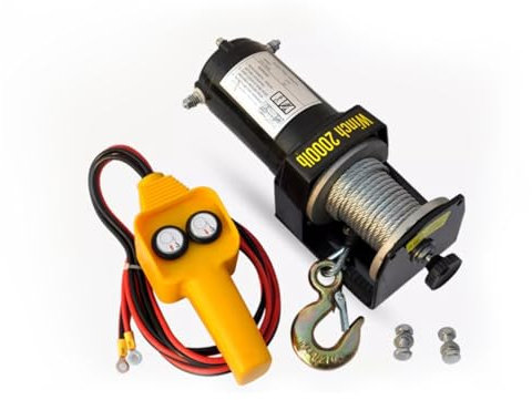 KELUNIS Verricello 12v Con Telecomando Wireless Verricello Elettrico Atv/Utv Da 3000 Libbre Con Telecomando Cablato E Telecomando Wireless Per Atv Utv Traino Barca Fuoristrada,2000lbs