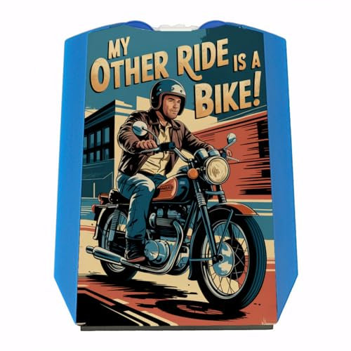 speecheese Retro Motorradfahrer Parkscheibe My Other Ride is a Bike Lustige Parkhilfe für Motorradfans - Eiskratzer