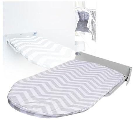 Tabla de Planchar de Pared, compacta y compacta, Plegable, Ideal para Espacios pequeños, como casa, apartamento, guardarropa, Dormitorio, lavandería (Blanco)