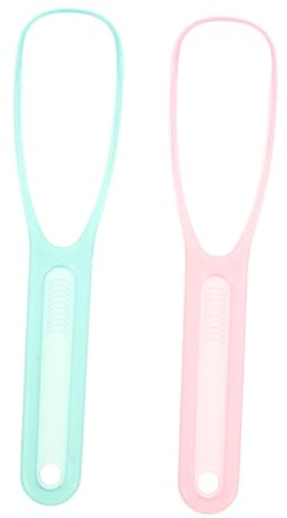 WRITWAA 2pezzi Raschietto Per Lingua e Strumento Per Pulizia Della Lingua Per Rimuovere La Patina e Odo Re Sgradevole Utilizzabile Per Adulti e Ragazzo Ragazza Ragazza Materiale Resistente