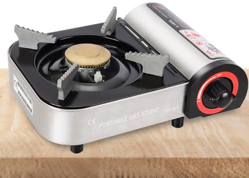 Mini Poêle À Cassette, Cuisinière D'allumage Électrique Portable, Cuisinière En Plein Air Avec Amortisseur Pour Réguler Le Poêle À Gaz Pour La Randonnée En Plein Air, Le Pique-nique, Le Trekking
