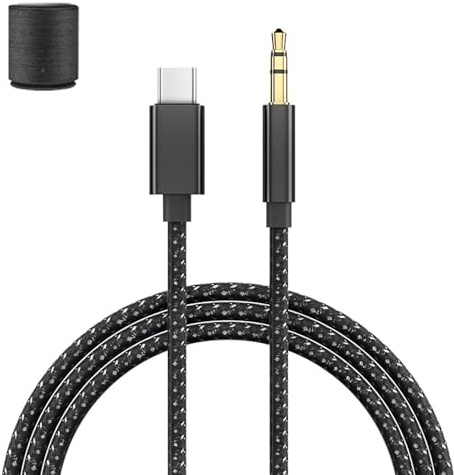Xatgiouy Câble Audio USB C vers 3,5mm Jack, Câble Voiture Auxiliaire Stéréo Adaptateur Compatible iPhone 15 16 Pro Max, Galaxy S25 S24 S23 A55 A54, Z Fold Flip, Casque Auto Haut-Parleur (1M)