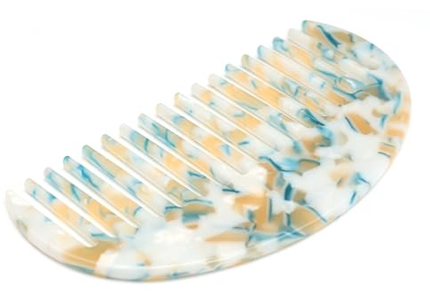QinGoo bred tandkam hårkam för kvinnor av acetate Hair Comb Hair Comb lockkam utredningskam, 1 st, 11,8 cm x 6,2 cm, blå