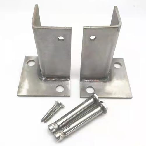 Soporte para poste Base Ajustable para Postes Madera de Uso Pesado Soporte con Accesorios para Pérgolas, Barandas de Terraza & Buzones – Placa de Anclaje para Columnas de Hormigón(2 Pcs)