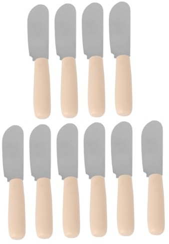 FIXOSHEE 10 Pièces Lot Couteaux Beurre Inox à Manche Plastique Ergonomique Épandeurs Fromage et Pâte pour Cuisine et Pâtisserie Résistants et Polyvalents pour Usage Domestique