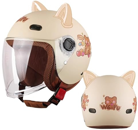 Casque De Moto/Quad Enfant (4-15 Ans) Pour Tout-Petits, Scooter/Kart, Garçon/Fille, Quad, Semi-Route, Homologué DOT. B,48-56cm