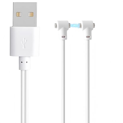 Universal Magnetic Charging Cable for Massagers, USB-A Fast Charging Cable Replacement Charger with Adjustable charging port for Personal massager & Rose and Other Rechargeable Toys (1-Pack)