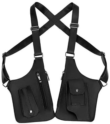JIAHG Sac Harnais Homme Cuir Simili Imperméable | Sac à Bandoulière Multifonction Décontracté avec Sangle Réglable, Sac d'Aisselle pour Pêche, Randonnée et Trekking