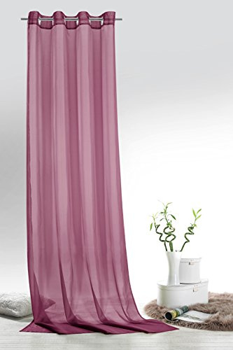 heimtexland Fashion&Joy - Ösenschal Voile Beere HxB 245x140 cm - transparent einfarbig - Dekoschal Gardine Typ418