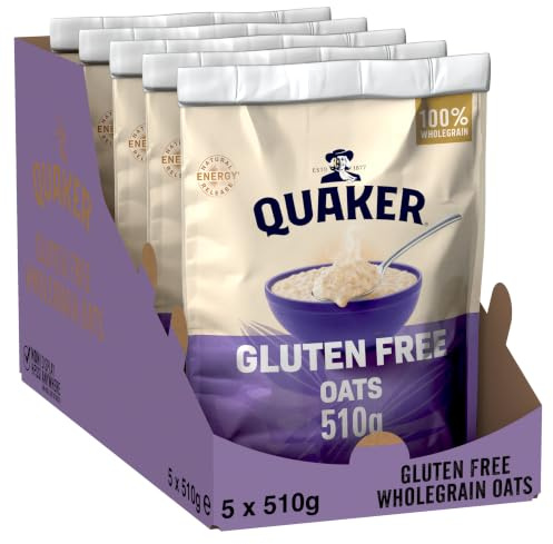 Quaker Gluten Free Wholegrain Rolled Oats, 510 g (Pack of 5)