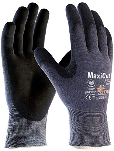 (12 Paar) ATG Handschuhe 44-3745 Schnittschutzhandschuhe MaxiCut Ultra 12 x blau/schwarz 8