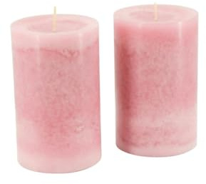 Trendkerzen - Adventskerzen/Stumpenkerzen/Kerzen Weihnachten (Antikrosa, Groß & Breit: Höhe 13cm / Ø 8cm - 2 Stück)