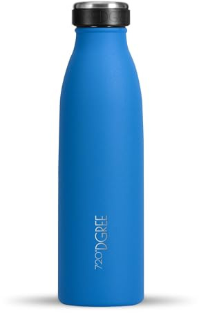 720°DGREE Edelstahl Trinkflasche “milkyBottle” - 500ml - Perfekt für Kinder, BPA-Frei, Auslaufsicher, Kohlensäure geeignet - Kleine Thermosflasche für Sprudel, Sport, Schule, Fitness