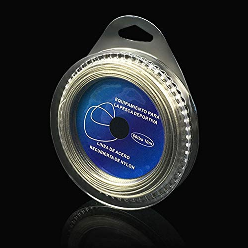 Porfeet Ligne De Pêche, 10M 7 Brins Tresse 10LB-120LB Fil d'acier Inoxydable Ligne De Pêche Super Forte 120 Livres