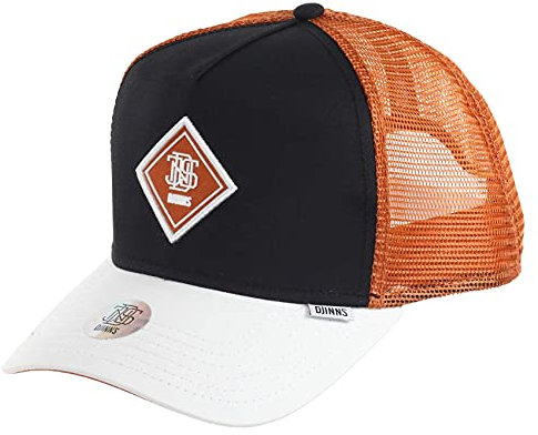 Djinns Trucker Cap HFT P-Seersucker Black Schwarz Weiß Braun, Size:OneSize