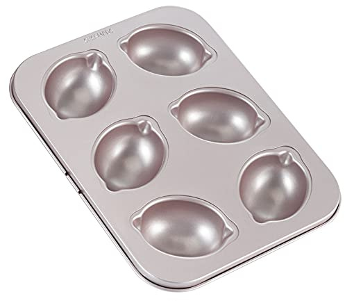 CHEFMADE Muffin Cake pan, 6-Cavity Non-Stick Lemon-Shaped Bakeware for Oven Baking (Champagne Gold)