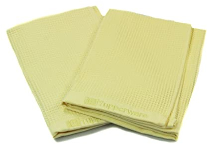 Tupperware FaserPro Glas gelb (2) Mikrofasertuch Fenster Hergestellt aus recyceltem Material
