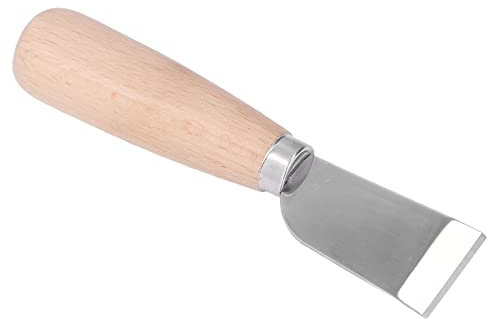 Rankomu Cuchillo de Cuero con Mango de Tronco, Hoja de Acero Inoxidable, para Trabajo de Cuero, Tallado, Recorte, Herramienta de Cuchillo para Cortar artesanía en Cuero DIY