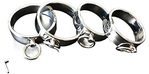 ROLOL 2 Teile/satz Handschellen Fußfesseln Sex Restraint Gold Überzogene Magnet Armreif Fußkettchen Fesseln Werkzeuge Metall -Handschellen