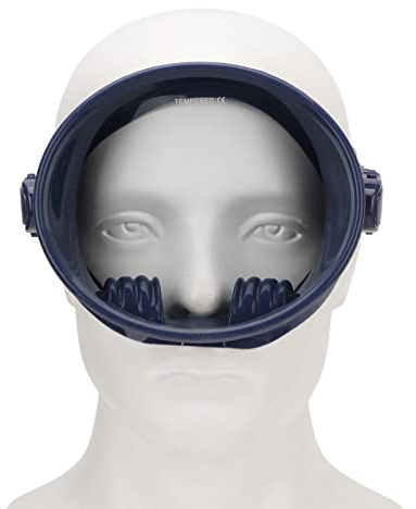 Dykmask, Ingen Imma Oval Snorkel Scuba Dyk Glasögon Mask Läcksäker Klar Vid Sikt Snorkelmask i Härdat Glas Glasögon med Justerbart Pannband för Vuxna (blå)