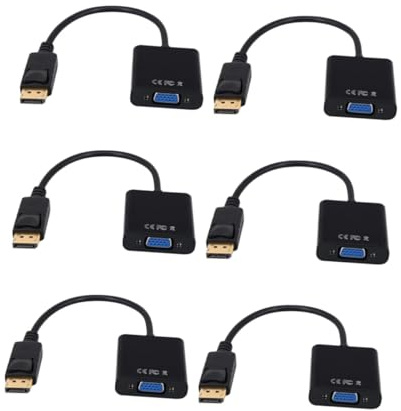 OSALADI 6pièces Câble Adaptateur à Vga Avec Audio Pour Projecteur Et Écran Led Noir