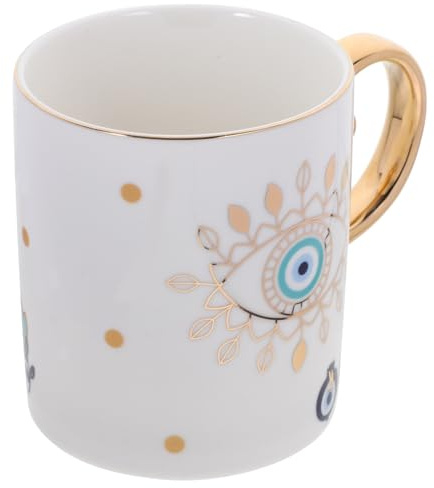 IMIKEYA Cute Mugs Evil Eye Coffee Mug Ceramic Milk Espresso Cup with Lucky Turkish Blue Evil Eye Pattern Decorative Porcelain Tea Cup for Milk Tea Coffee Ceramics Coffee Mugs