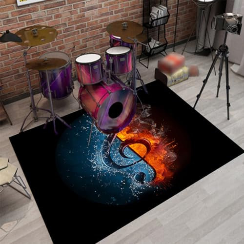 XZLZMYP Drum-Teppich Rechteckig Schlagzeugteppich Schallschutz Teppich rutschfeste Trommelmatte Für E Drum Schlagzeug Elektronisch Snare Teppich Snare Drum Rug Schalldicht Teppiche,C,160x200cm