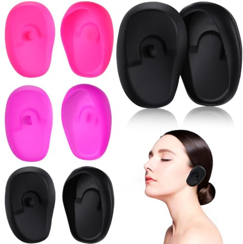 Baluue Waterproof Ear Covers Silicone Ear Protectors for Hair Dyeing Shower and Salon Use Reusable Adjustable Fit Noise Reduction 4 Pairs