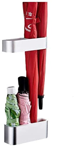 Regenschirmfass Regenschirmhalter Regenschirmständer Wandmontierter Regenschirmständer Mit Tropfschale Regenschirmhalter Für Home Office Metall Regenschirmhalter Für Eingangsschirm/Silber/Doppelschich