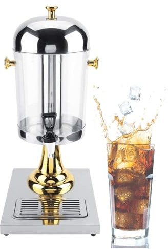Dispensador De Bebidas De Acero Inoxidable, Cerveza, Agua, Jugo, Bebidas FríAs, Dispensador De Bebidas Transparente, MáQuina Dispensadora De Bebidas De Acero Inoxidable,Golden-Single