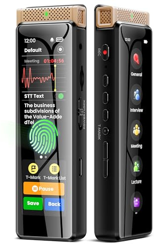 Digitaler Voice Recorder 136GB mit Wiedergabe, innioasis R1 Voice Recorder mit Full Touch Screen mit intelligenter AI-Transkription und Bluetooth, Audio-Recorder Gerät